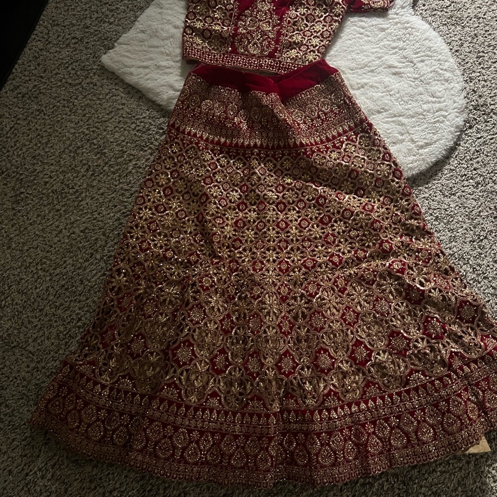 Jasmine Red and Gold Maxi Skirt